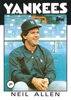 #663 Neil Allen - New York Yankees - 1986 Topps Baseball