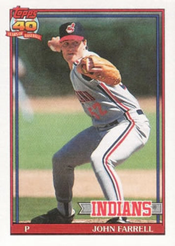 #664 John Farrell - Cleveland Indians - 1991 Topps Baseball