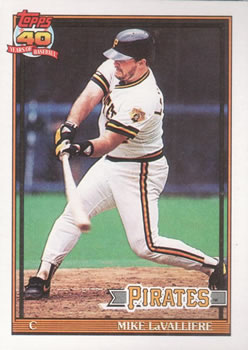 #665 Mike LaValliere - Pittsburgh Pirates - 1991 Topps Baseball