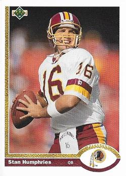 #665 Stan Humphries - Washington Redskins - 1991 Upper Deck Football