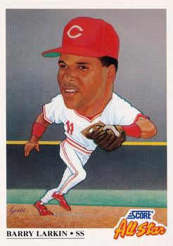 #666 Barry Larkin - Cincinnati Reds - 1991 Score Baseball