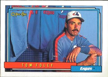 #666 Tom Foley - Montreal Expos - 1992 O-Pee-Chee Baseball