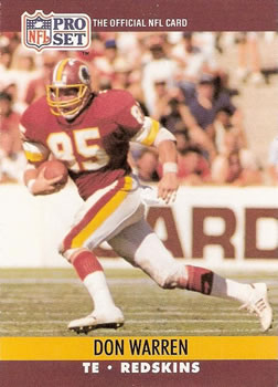 #667 Don Warren - Washington Redskins - 1990 Pro Set Football