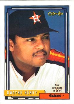 #668 Dwayne Henry - Cincinnati Reds - 1992 O-Pee-Chee Baseball