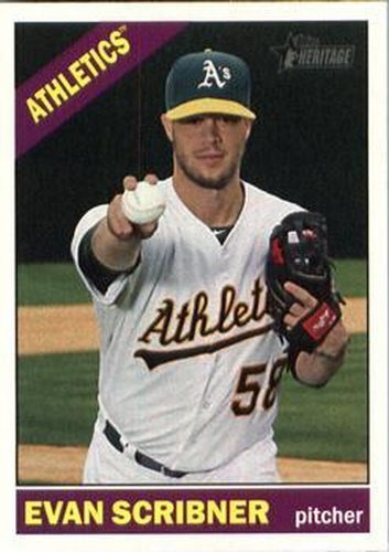 #668 Evan Scribner - Oakland Athletics - 2015 Topps Heritage Baseball