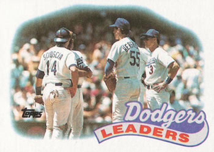 #669 Dodgers Leaders - Los Angeles Dodgers - 1989 Topps Baseball