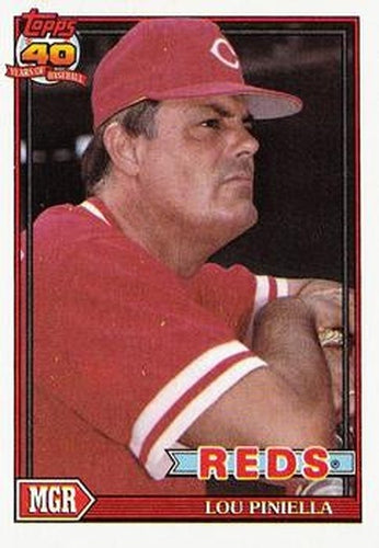 #669 Lou Piniella - Cincinnati Reds - 1991 Topps Baseball