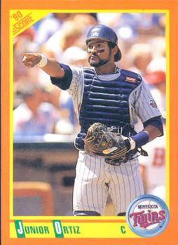 #66T Junior Ortiz - Minnesota Twins - 1990 Score Rookie & Traded Baseball