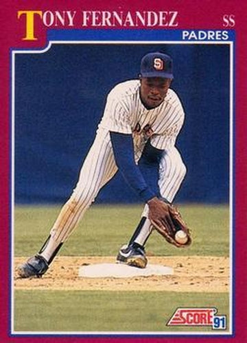 #66T Tony Fernandez - San Diego Padres - 1991 Score Rookie & Traded Baseball