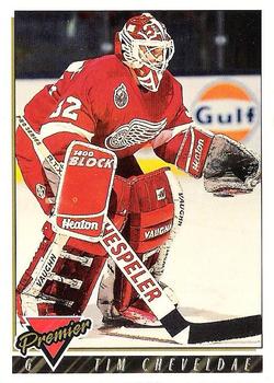 #66 Tim Cheveldae - Detroit Red Wings - 1993-94 Topps Premier Hockey
