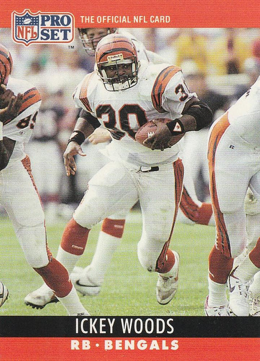 #66 Ickey Woods - Cincinnati Bengals - 1990 Pro Set Football