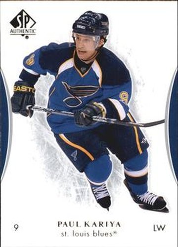 #66 Paul Kariya - St. Louis Blues - 2007-08 SP Authentic Hockey