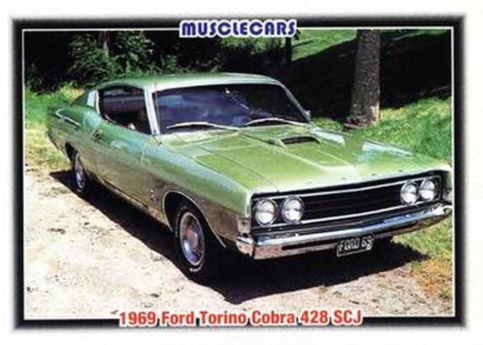 #66 1969 Ford Torino Cobra 428 SCJ - 1992 Collect-A-Card Muscle Cars