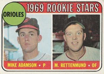 #66 Orioles 1969 Rookie Stars Mike Adamson / Merv Rettenmund - Baltimore Orioles - 1969 Topps Baseball