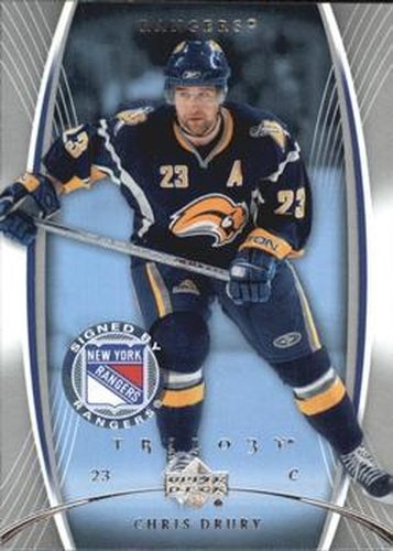 #66 Chris Drury - New York Rangers - 2007-08 Upper Deck Trilogy Hockey
