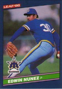 #66 Edwin Nunez - Seattle Mariners - 1986 Leaf Baseball