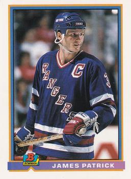 #66 James Patrick - New York Rangers - 1991-92 Bowman Hockey