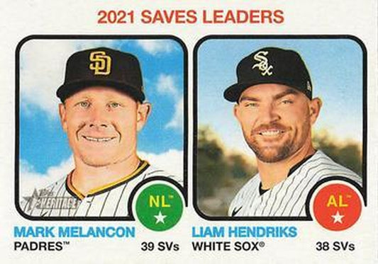 #66 Liam Hendriks / Mark Melancon - Chicago White Sox / San Diego Padres - 2022 Topps Heritage Baseball