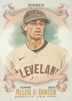#66 Shane Bieber - Cleveland Indians - 2021 Topps Allen & Ginter Baseball