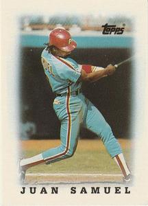 #66 Juan Samuel - Philadelphia Phillies - 1988 Topps Major League Leaders Minis Baseball