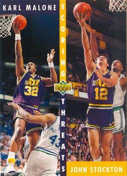#66 Karl Malone / John Stockton - Utah Jazz - 1992-93 Upper Deck Basketball