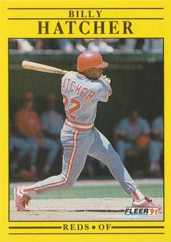 #66 Billy Hatcher - Cincinnati Reds - 1991 Fleer Baseball