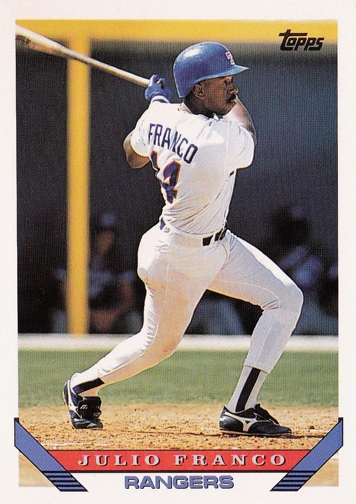 #670 Julio Franco - Texas Rangers - 1993 Topps Baseball