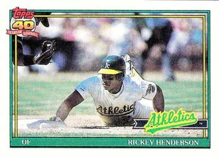 #670 Rickey Henderson - Oakland Athletics - 1991 Topps Baseball
