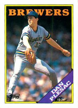 #670 Dan Plesac - Milwaukee Brewers - 1988 Topps Baseball