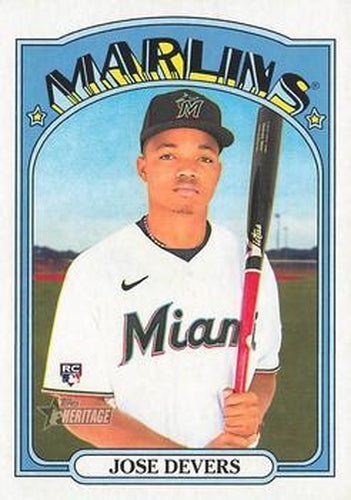 #670 Jose Devers - Miami Marlins - 2021 Topps Heritage Baseball