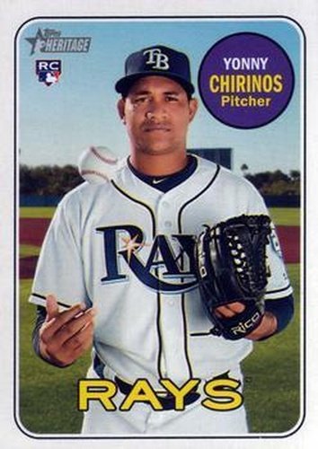 #670 Yonny Chirinos - Tampa Bay Rays - 2018 Topps Heritage Baseball