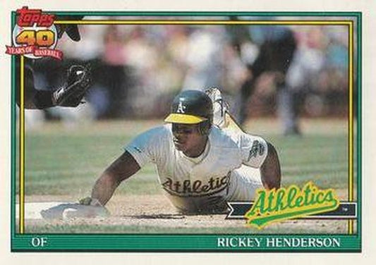 #670 Rickey Henderson - Oakland Athletics - 1991 O-Pee-Chee Baseball