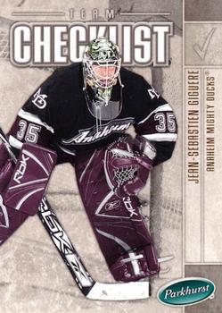 #671 Jean-Sebastien Giguere - Anaheim Mighty Ducks - 2005-06 Parkhurst Hockey