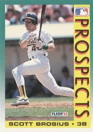 #671 Scott Brosius - Oakland Athletics - 1992 Fleer Baseball