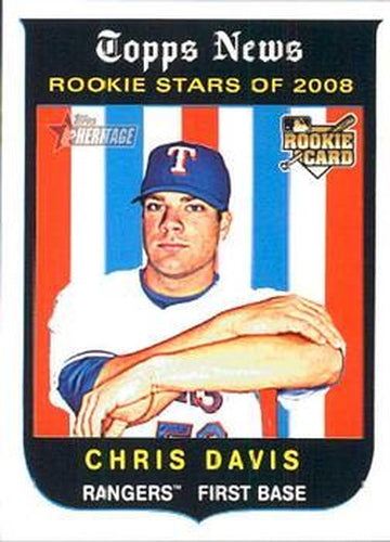 #671 Chris Davis - Texas Rangers - 2008 Topps Heritage Baseball