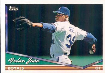 #672 Felix Jose - Kansas City Royals - 1994 Topps Baseball