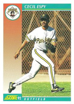 #673 Cecil Espy - Pittsburgh Pirates - 1992 Score Baseball