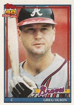 #673 Greg Olson - Atlanta Braves - 1991 O-Pee-Chee Baseball