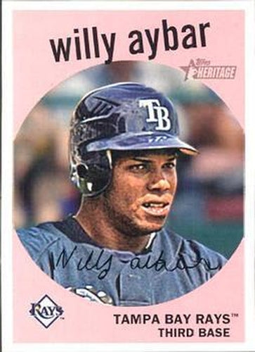#673 Willy Aybar - Tampa Bay Rays - 2008 Topps Heritage Baseball