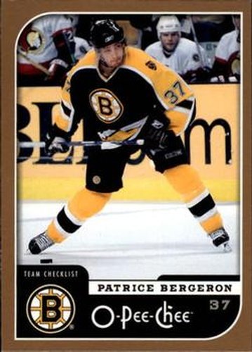 #673 Patrice Bergeron - Boston Bruins - 2006-07 O-Pee-Chee Hockey
