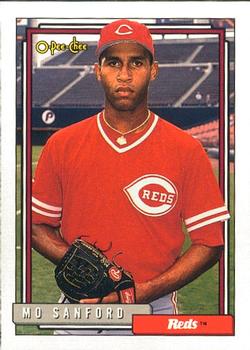 #674 Mo Sanford - Cincinnati Reds - 1992 O-Pee-Chee Baseball