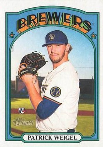 #674 Patrick Weigel - Milwaukee Brewers - 2021 Topps Heritage Baseball