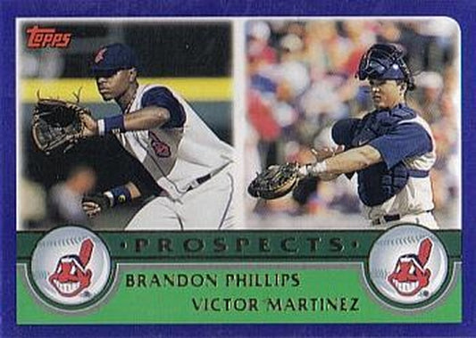 #675 Brandon Phillips / Victor Martinez - Cleveland Indians - 2003 Topps Baseball
