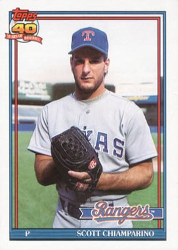 #676 Scott Chiamparino - Texas Rangers - 1991 Topps Baseball