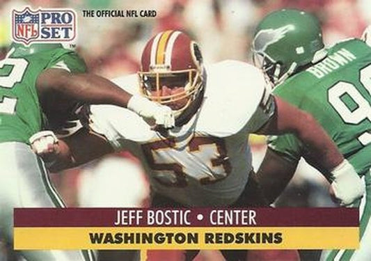 #676 Jeff Bostic - Washington Redskins - 1991 Pro Set Football