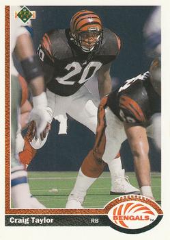 #676 Craig Taylor - Cincinnati Bengals - 1991 Upper Deck Football