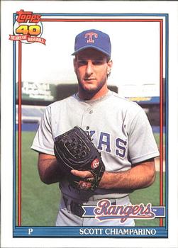 #676 Scott Chiamparino - Texas Rangers - 1991 O-Pee-Chee Baseball