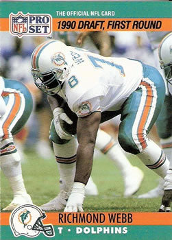 #677 Richmond Webb - Miami Dolphins - 1990 Pro Set Football