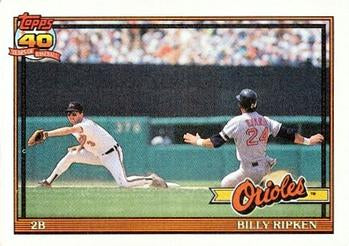 #677 Billy Ripken - Baltimore Orioles - 1991 Topps Baseball