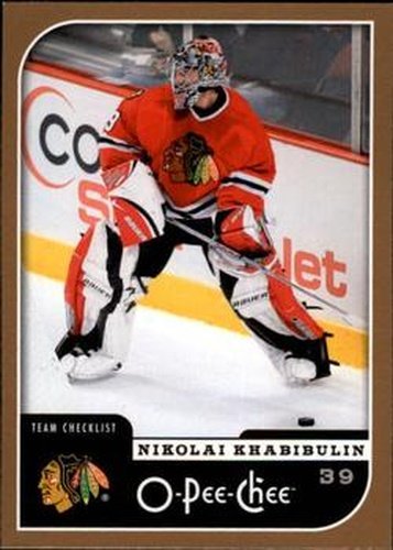 #677 Nikolai Khabibulin - Chicago Blackhawks - 2006-07 O-Pee-Chee Hockey